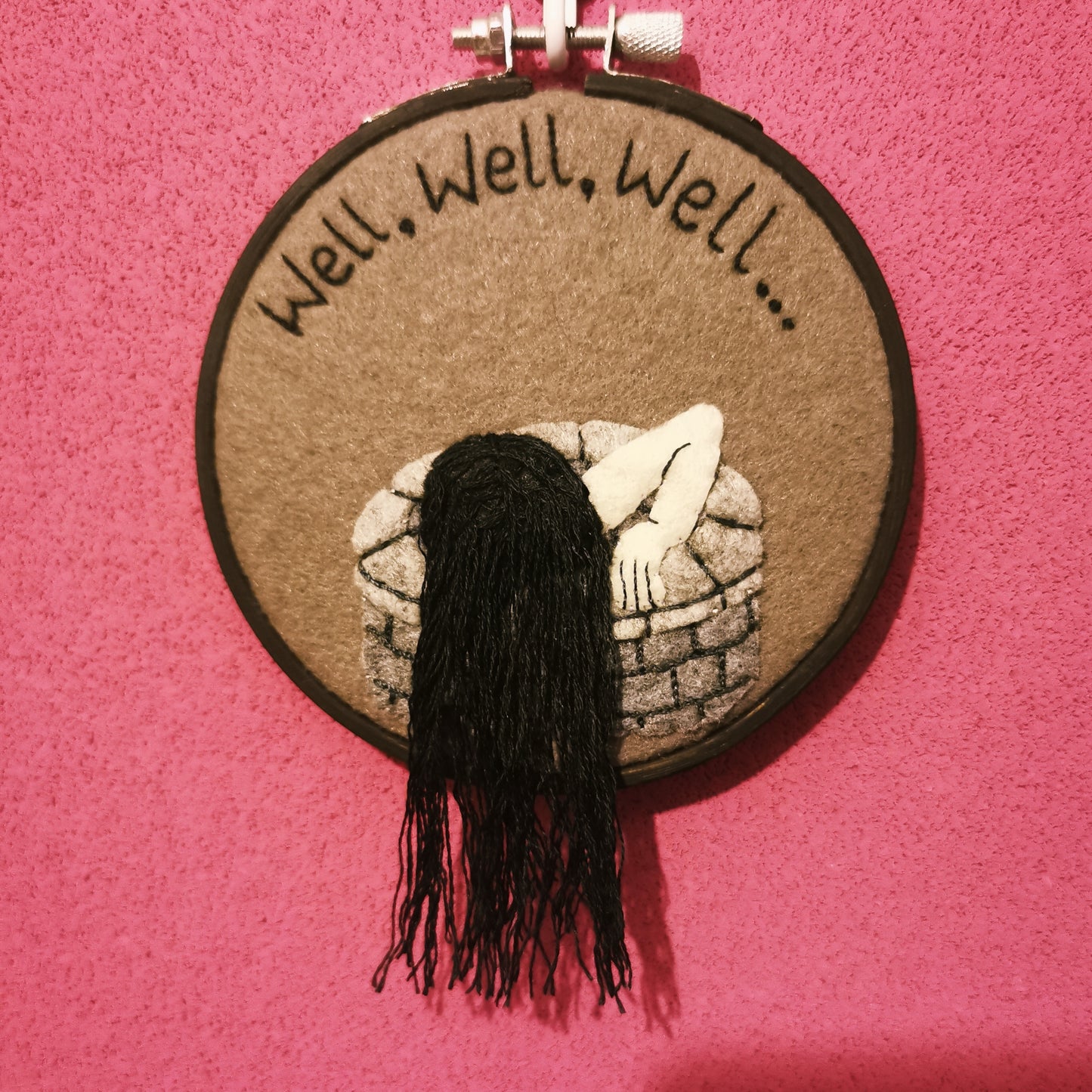 Horror inspired embroidery hoops